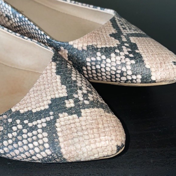 Sun + Stone Snake Print Pointed-Toe Flats - Picture 2 of 3